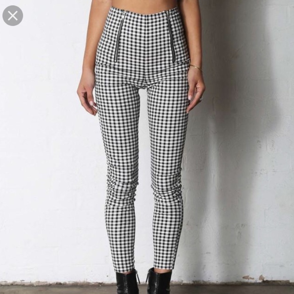 ❌sold❌i.am.gia miller gingham skinny zip pants